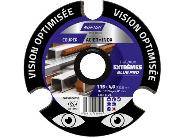 Disque vision extreme acier inox 115 x 4,0