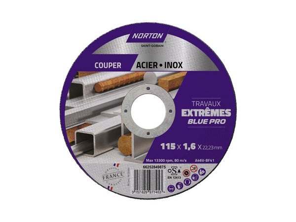 Disque acier/inox NORTON extreme 115x1,6