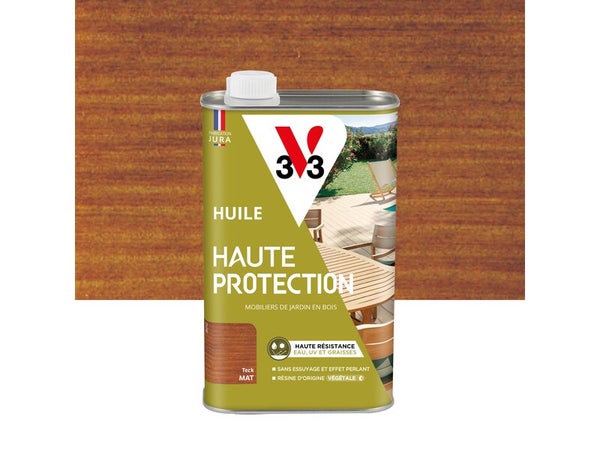 Huile pour bois extérieur V33 Haute protection teck mat 1 l