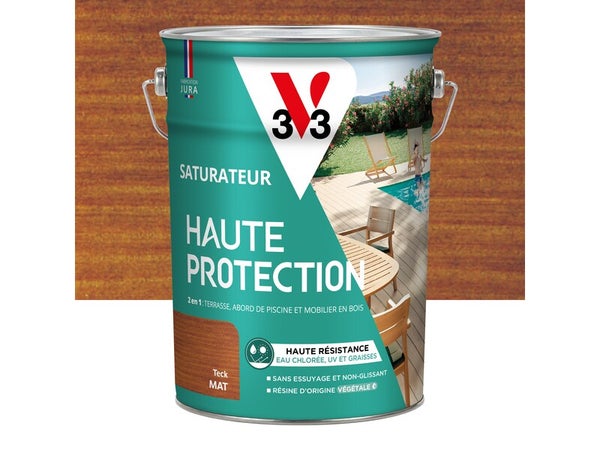 Saturateur pour bois extérieur V33 Haute protection teck mat 5L