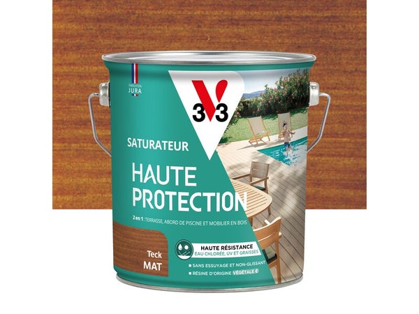 Saturateur pour bois extérieur V33 Haute protection teck mat 2.5L
