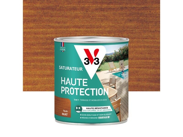 Saturateur pour bois extérieur V33 Haute protection teck mat 0.75L