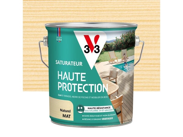 Saturateur pour bois extérieur V33 Haute protection naturel mat 2.5L