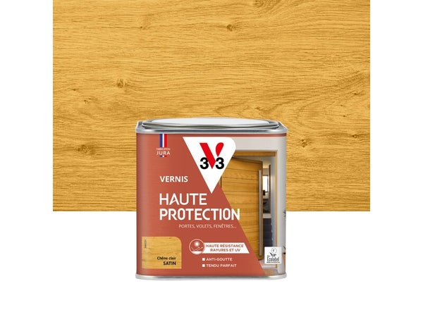 Vernis pour bois extérieur V33 Haute protection chêne clair satiné 0.5 l