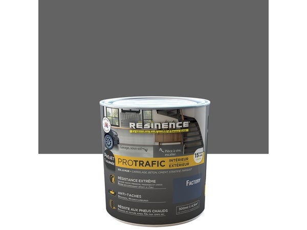 Peinture sol Protrafic RESINENCE, factory satiné, 0.3 l