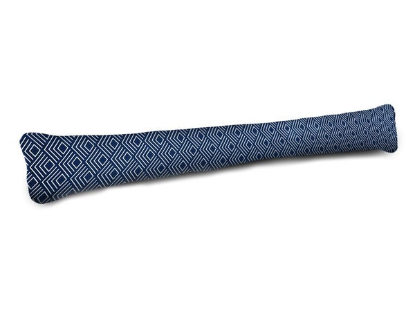 Bas de porte graphique a coller textile (bourrelet),  L.95 cm bleu