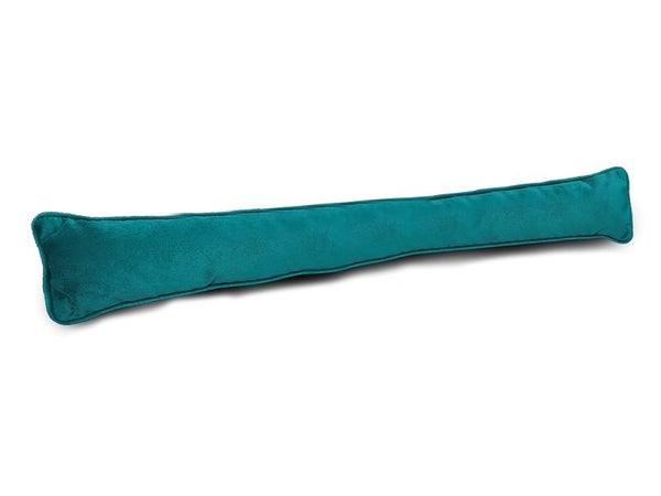 Bas de porte a coller textile velours (bourrelet),  L.95 cm bleu