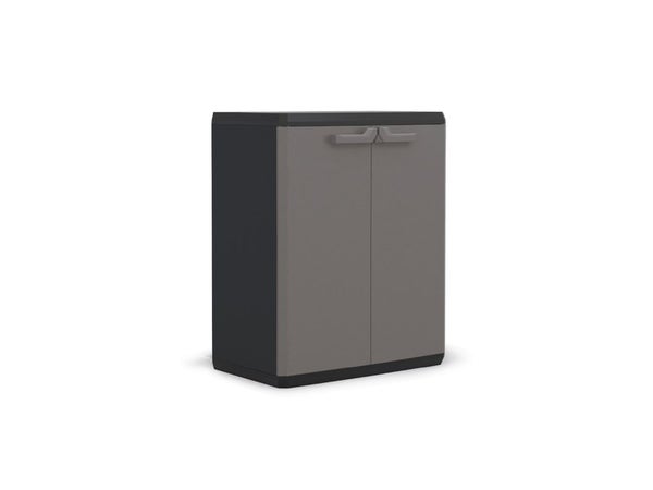Armoire basse résine 1 étagère, l.68 x H.83 x P.39 cm