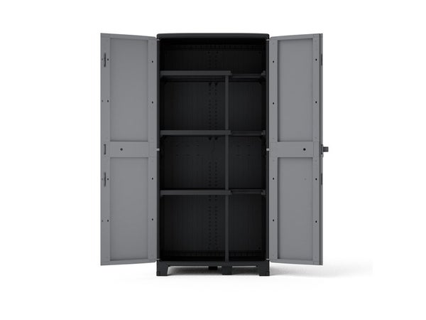 Armoire haute, multiusage, en polypropylène 3 étagères SPACEO, l.85 x H.180 x P.52 cm