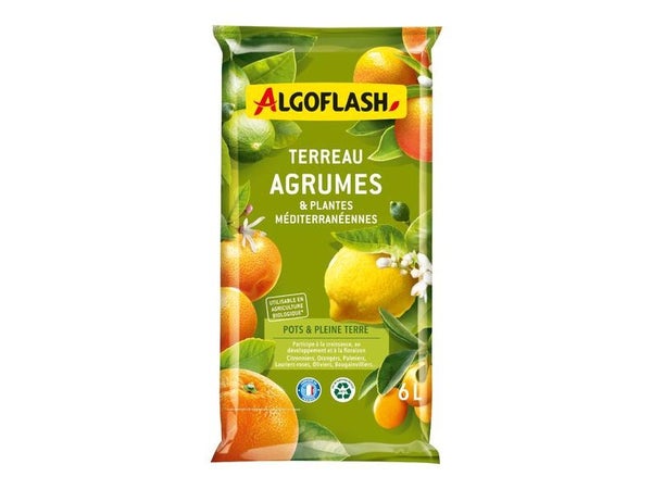 Terreau pour agrumes et plantes méditerranéennes, ALGOFLASH 6 litres