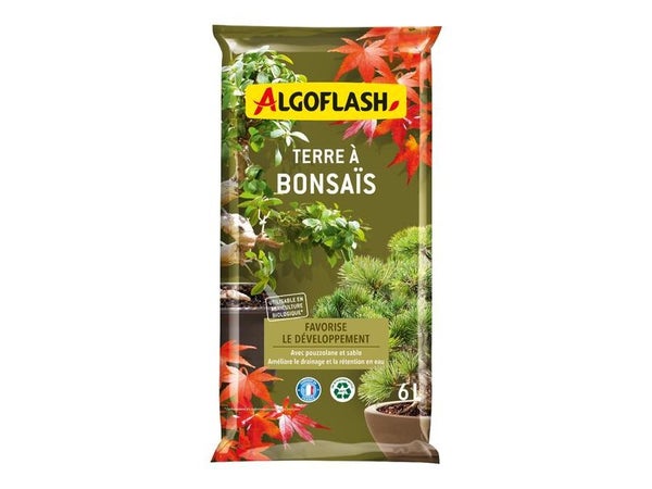 Terre à Bonzaï avec tourbe de Sphaignes, ALGOFLASH 6 litres