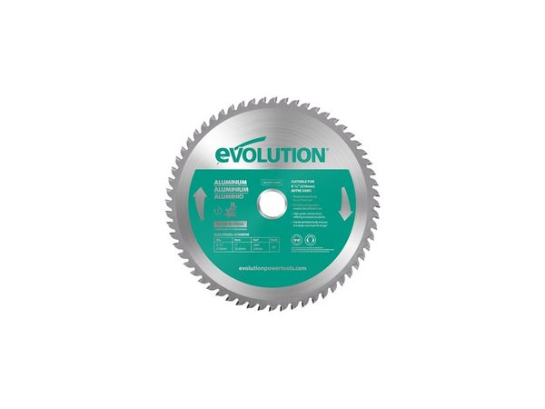 Lame en carbure de tungstène pour aluminium, EVOLUTION, 60 dents, alésage 20 mm diam. 210 mm
