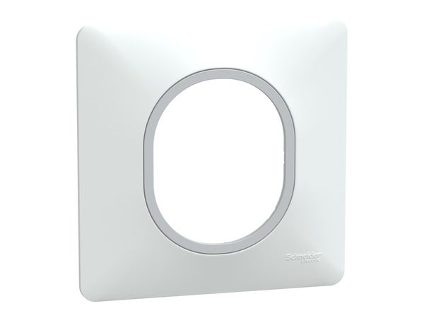 Plaque Simple Odace Touch, Schneider Electric, Liseré Blanc