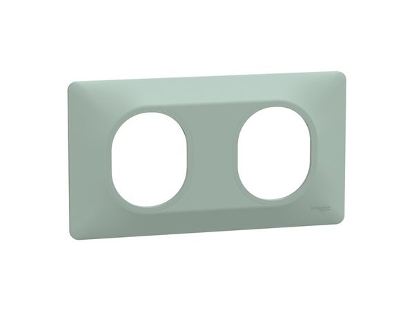 Plaque double Ovalis, SCHNEIDER ELECTRIC, sauge