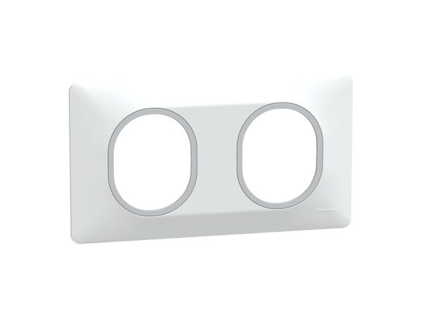 Plaque double Ovalis, SCHNEIDER ELECTRIC, anthracite  laiton