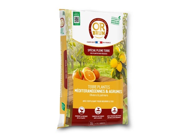 Substrat plantes méditerranéenne OR BRUN, 35 l