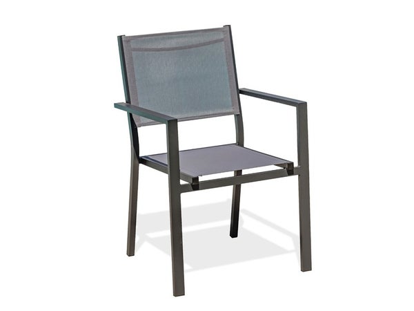 Fauteuil de jardin en aluminium, DCB GARDEN Tolede, gris/argent