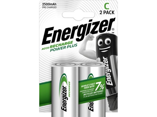 Lot De 2 Piles Rechargeable Lr14, 2200 Mah, Energizer