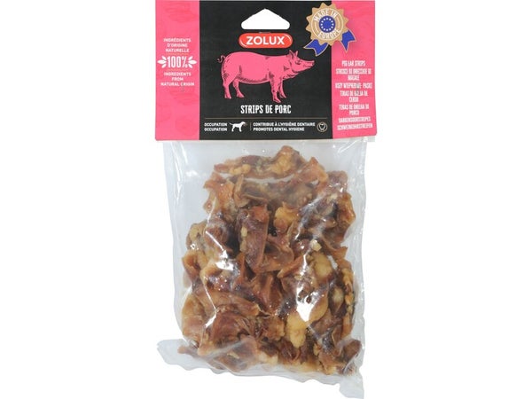 Friandise chien strips de porc 500 g