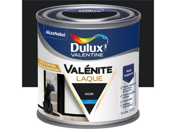 Peinture boiserie noir mat DULUX VALENTINE 0.125l