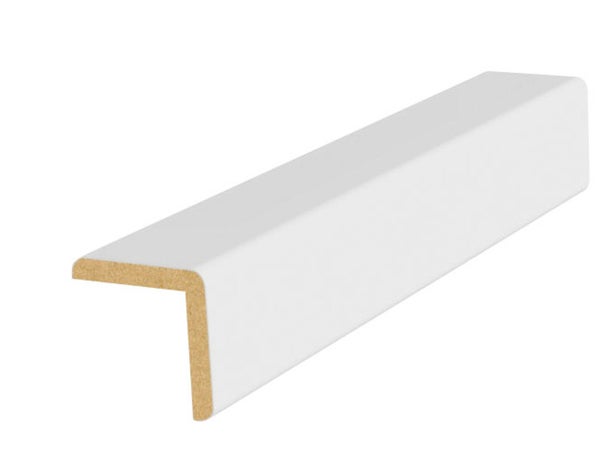 Baguette D'Angle Médium (Mdf) Arrondie Blanc, 23 X 23 Mm, L. 2.44 M