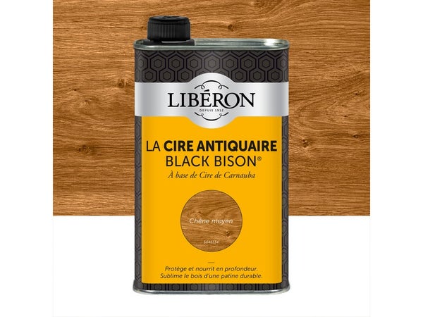 Cire Liquide Meuble Et Objets Antiquaire Black Bison® Liberon, Chêne Moyen 0.5 L