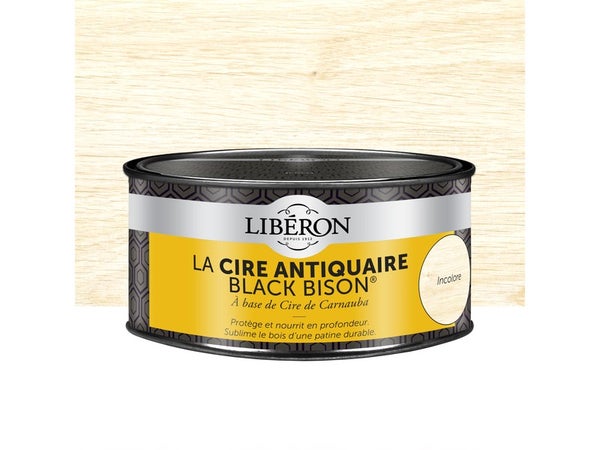 Cire En Pâte Meuble Et Objets Antiquaire Black Bison® Liberon, Incolore 0.5 L