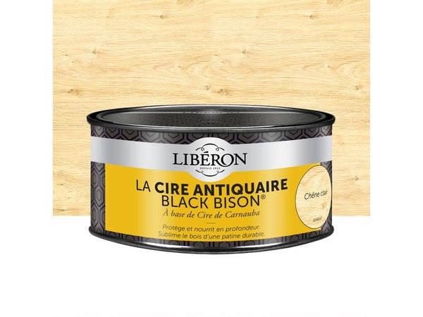 Cire En Pâte Meuble Et Objets Antiquaire Black Bison® Liberon, Chêne Clair 0.5 L