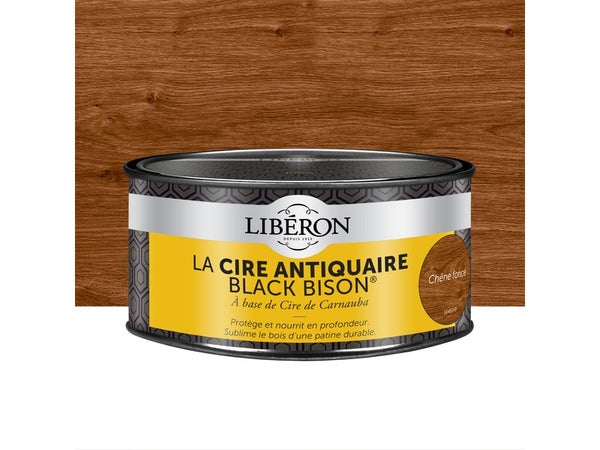 Cire En Pâte Meuble Et Objets Antiquaire Black Bison® Liberon, Chêne Foncé 0.5 L