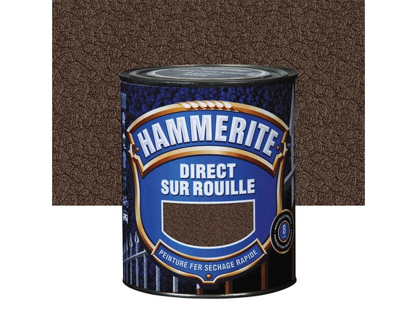 Peinture Fer Extérieur Direct Sur Rouille Hammerite Châtaigne Martelé 2.5 L
