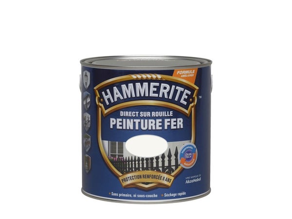 Peinture Fer Extérieur Direct Sur Rouille Hammerite Blanc Brillant 2.5 L