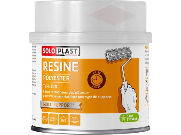 Résine Polyster Type Eco Transparent Soloplast, 500 G