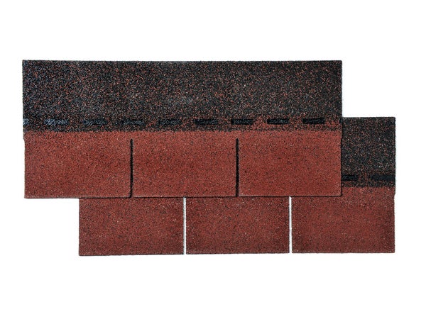 Bardeau Rectangle Bitume Rouge L.0.336 X L.0.78 M Iko
