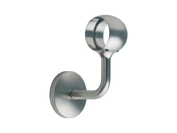 Platine coudée jonction, pour main courante, métal brosse