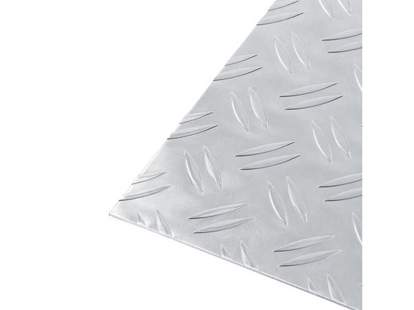 Tôle Aluminium Grain De Riz Brut Gris L.20 X L.100 Cm Ep.1.5 Mm