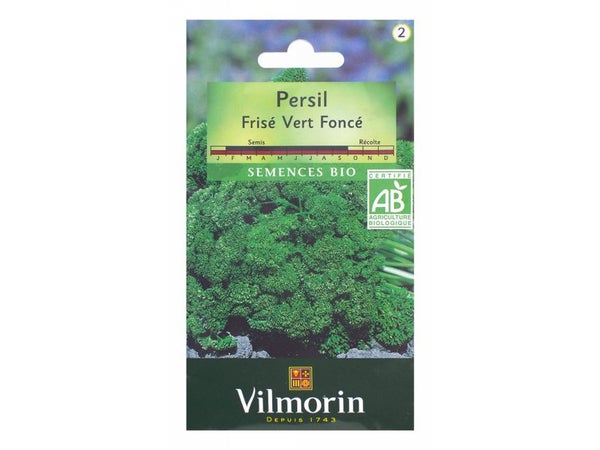 Graine aromatique persil frisé, vert foncé bio, VILMORIN, 5 g