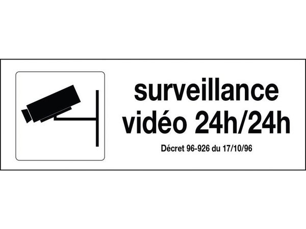 Plaque Surveillance Vidéo En Plastique