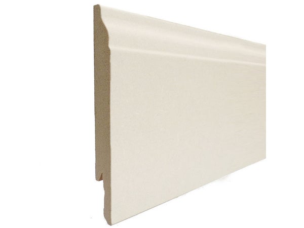 Plinthe raine bouvete revêtu blanc bord / face moulure 14 x 120 x 2400 mm