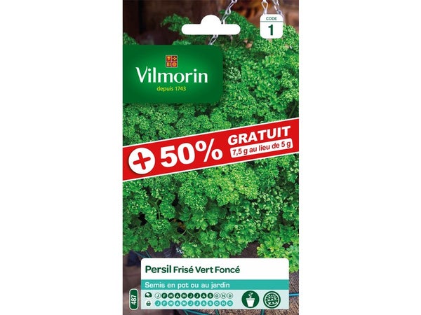 Persil Frisé Vert Foncé + 50% Gratuit, Vilmorin