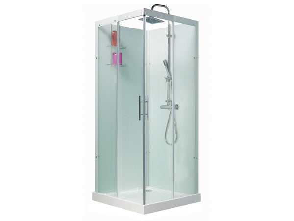 Cabine de douche carré Thalaglass 2 thermo,  80x80 cm