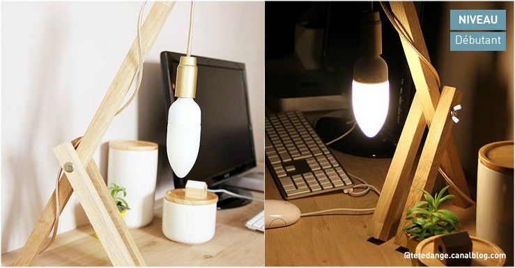 2 - une lampe en bois design