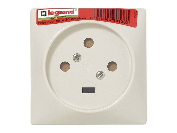 Socle 3P+T 20A, Legrand, Blanc