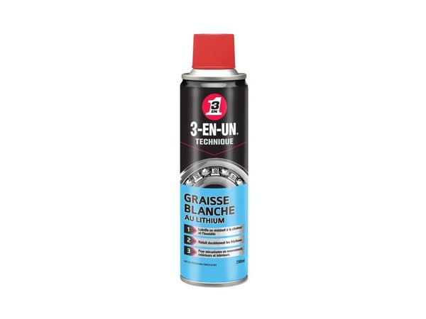 Graisse Blanche Au Lithium En Aérosol, 250 Ml 3-En-Un Technique