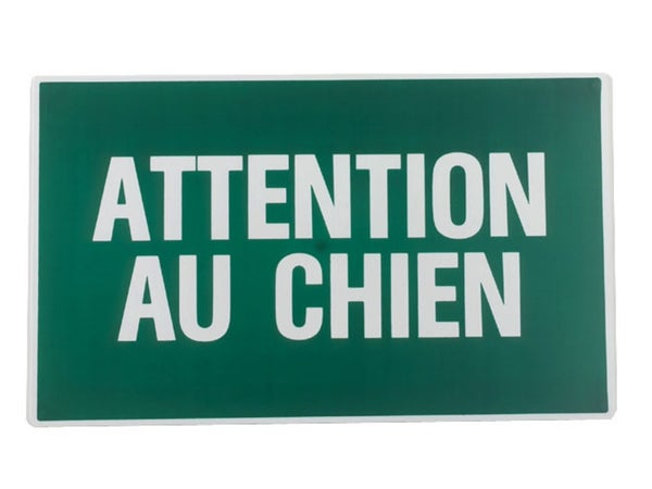 Plaque Attention Au Chien En Plastique
