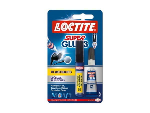 Colle Glue Liquide Super Glue 3 Plastique Loctite, 2 G
