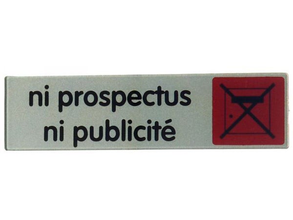 Plaque Ni Prospectus Ni Pub En Plastique