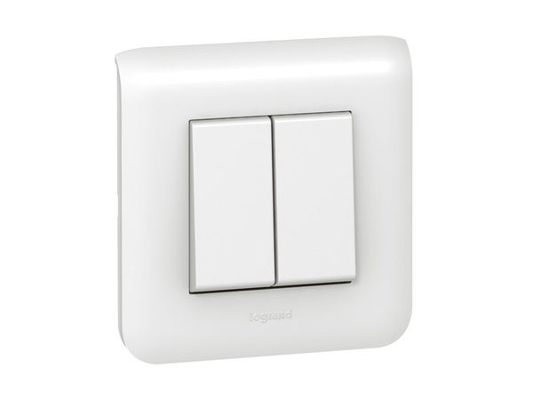 Double Interrupteur Va-Et-Vient Mosaic, Blanc, Legrand
