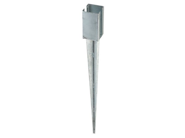 Support À Enfoncer Acier Galvanisé Gris, H.75 Cm X Section 70 X 70 Mm