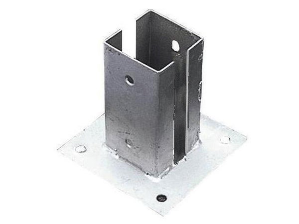 Support À Fixer Acier Galvanisé Gris, H.15 Cm X Section 70 X 70 Mm
