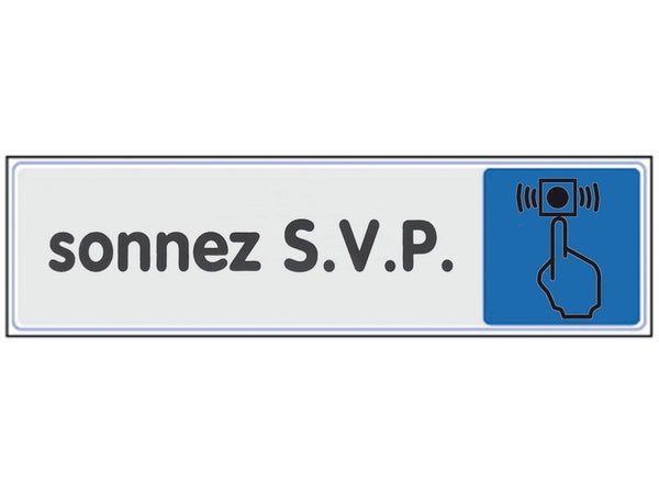 Plaque Sonnez S.V.P. En Plastique